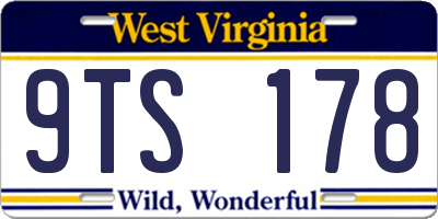 WV license plate 9TS178