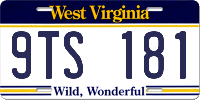 WV license plate 9TS181