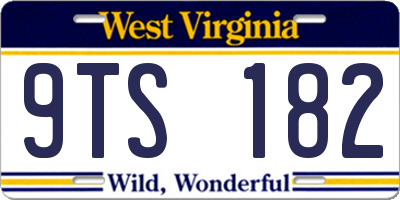 WV license plate 9TS182