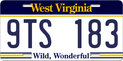 WV license plate 9TS183