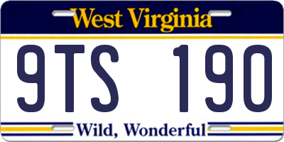 WV license plate 9TS190