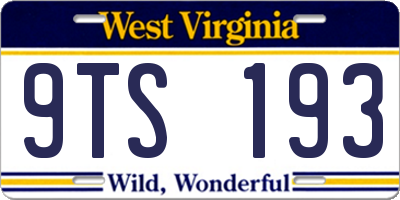WV license plate 9TS193
