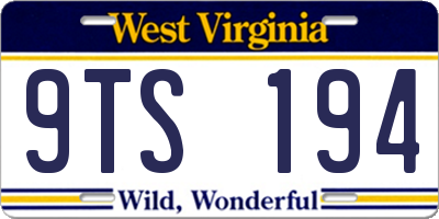 WV license plate 9TS194
