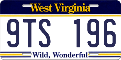 WV license plate 9TS196