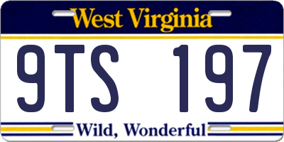 WV license plate 9TS197