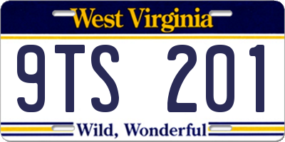 WV license plate 9TS201