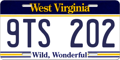 WV license plate 9TS202