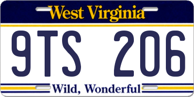 WV license plate 9TS206