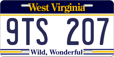 WV license plate 9TS207
