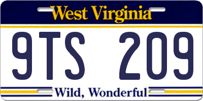 WV license plate 9TS209