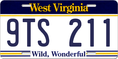 WV license plate 9TS211