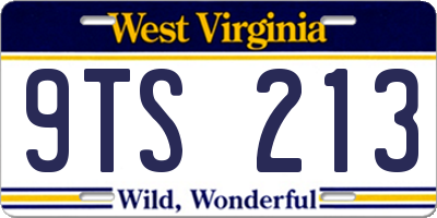 WV license plate 9TS213