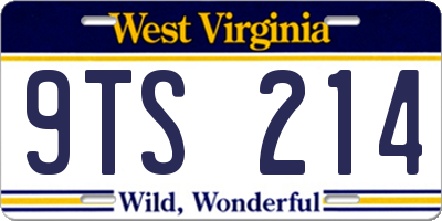WV license plate 9TS214