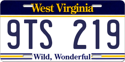 WV license plate 9TS219