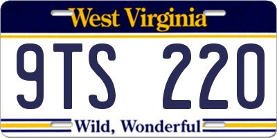 WV license plate 9TS220