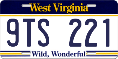 WV license plate 9TS221