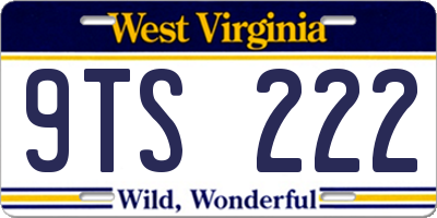 WV license plate 9TS222