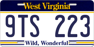 WV license plate 9TS223
