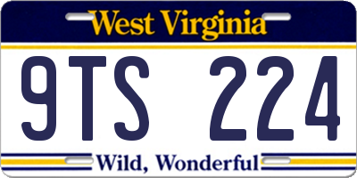 WV license plate 9TS224