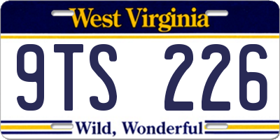 WV license plate 9TS226
