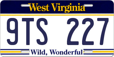WV license plate 9TS227