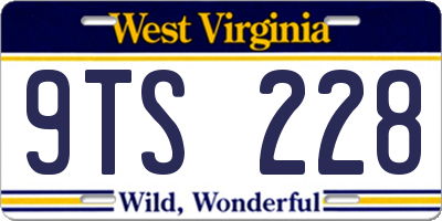 WV license plate 9TS228