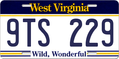 WV license plate 9TS229