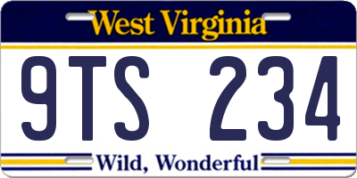 WV license plate 9TS234