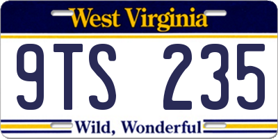 WV license plate 9TS235