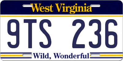 WV license plate 9TS236