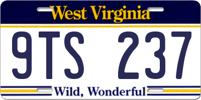 WV license plate 9TS237