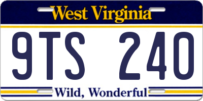 WV license plate 9TS240