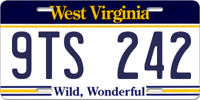 WV license plate 9TS242