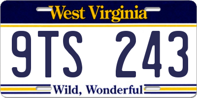 WV license plate 9TS243
