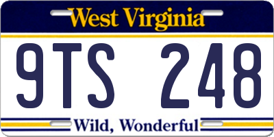 WV license plate 9TS248