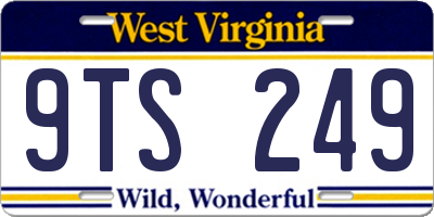 WV license plate 9TS249
