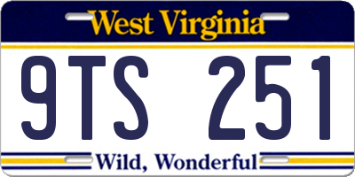 WV license plate 9TS251