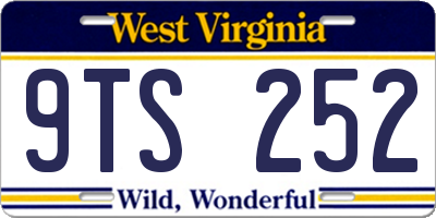WV license plate 9TS252