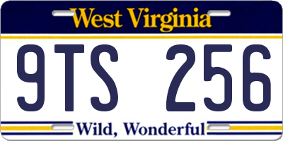 WV license plate 9TS256