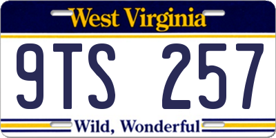 WV license plate 9TS257