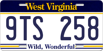 WV license plate 9TS258