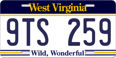 WV license plate 9TS259