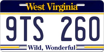 WV license plate 9TS260