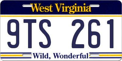 WV license plate 9TS261