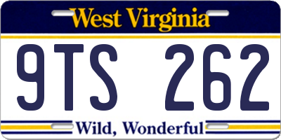 WV license plate 9TS262