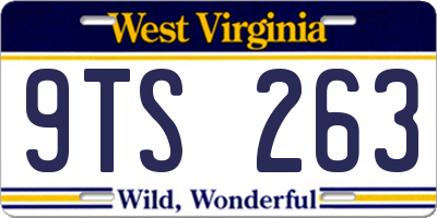 WV license plate 9TS263