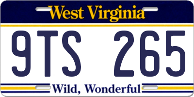 WV license plate 9TS265