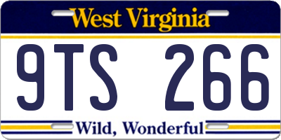 WV license plate 9TS266