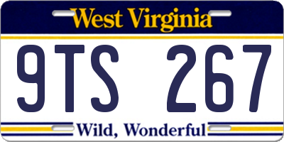 WV license plate 9TS267