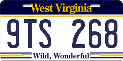 WV license plate 9TS268